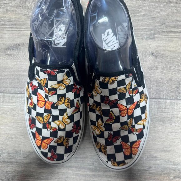 Vans Asher Butterfly Print Slip On Sneakers Women's Size 9 - Picture 2 of 7